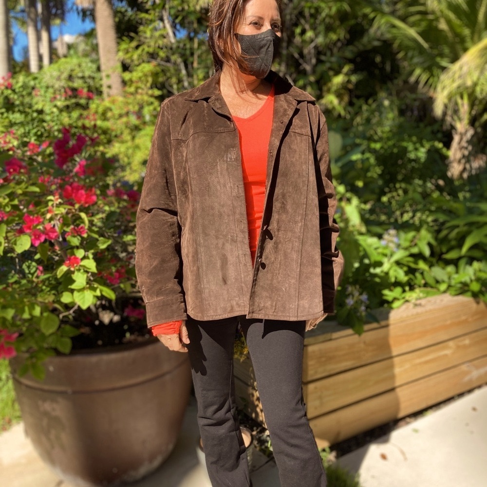 Vintage Chocolate Brown Leather Button Down Jacket - image 6